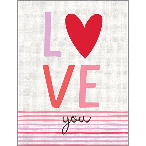 Valentine card - Love You Stripes, Gina B Designs