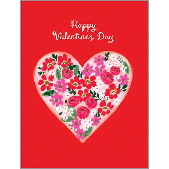 Valentine card - Floral Heart, Gina B Designs