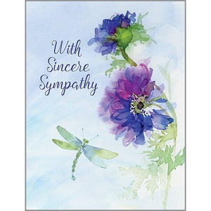 Sympathy card  - Blue Anemones, Gina B Designs