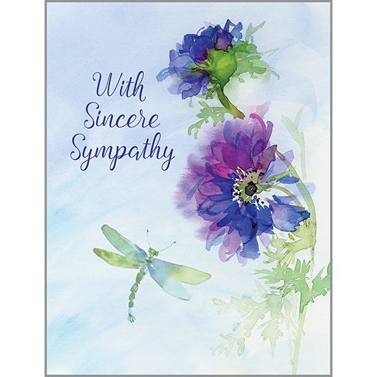 Sympathy card  - Blue Anemones, Gina B Designs