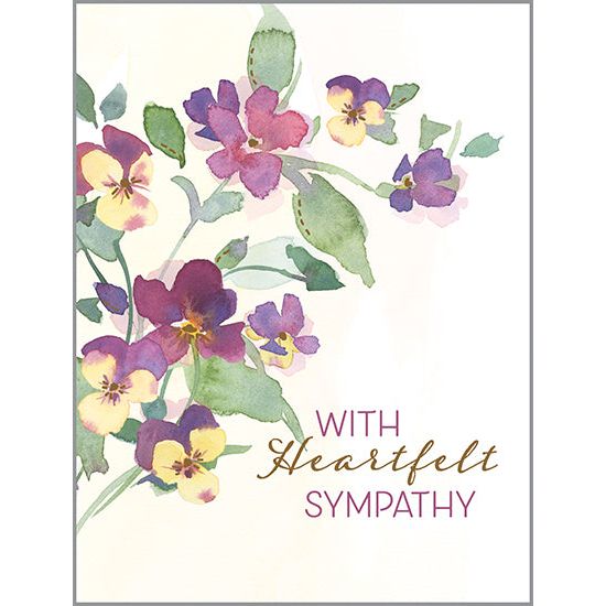 Sympathy card  - Purple Pansies, Gina B Designs