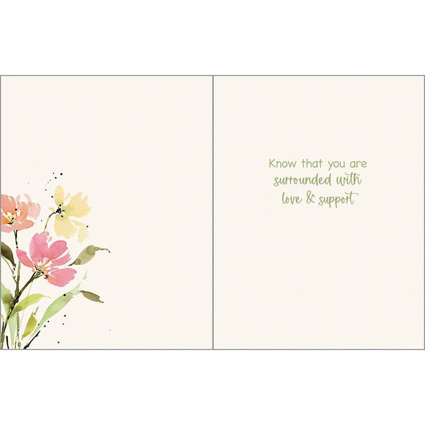 Sympathy card  - Pink Orange Yellow Stems, Gina B Designs