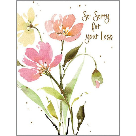 Sympathy card  - Pink Orange Yellow Stems, Gina B Designs