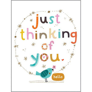 Thinking of You card - Thoughtful Bird, Gina B Designs