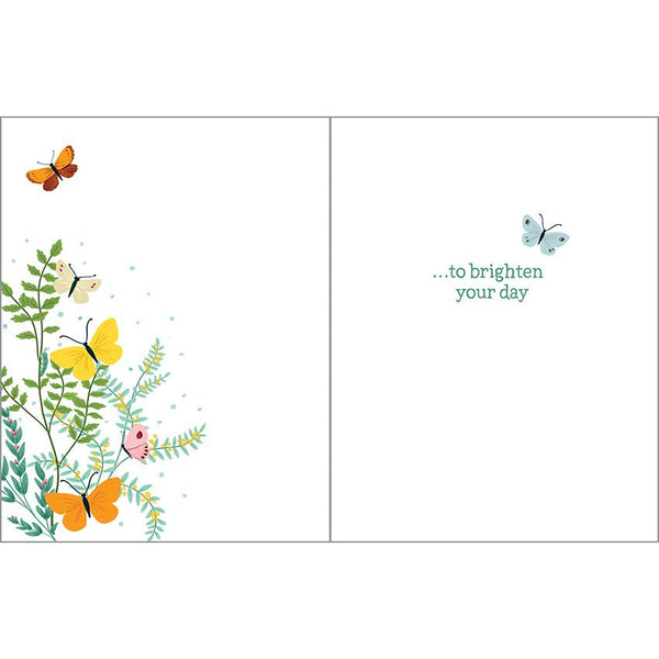 Thinking of You card - Ferns/Butterflies, Gina B Designs