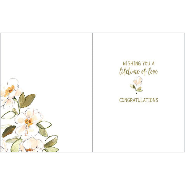 Wedding card - Peach Flowers, Gina B Designs