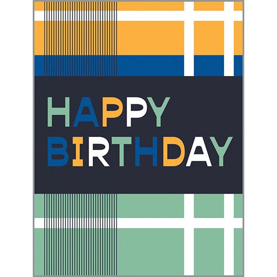 Birthday card  - Mod Plaid, Gina B Designs