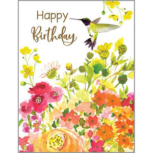 Birthday card  - Hummingbird/Flowers, Gina B Designs