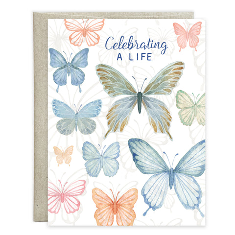 Sympathy card  - Soft Butterflies