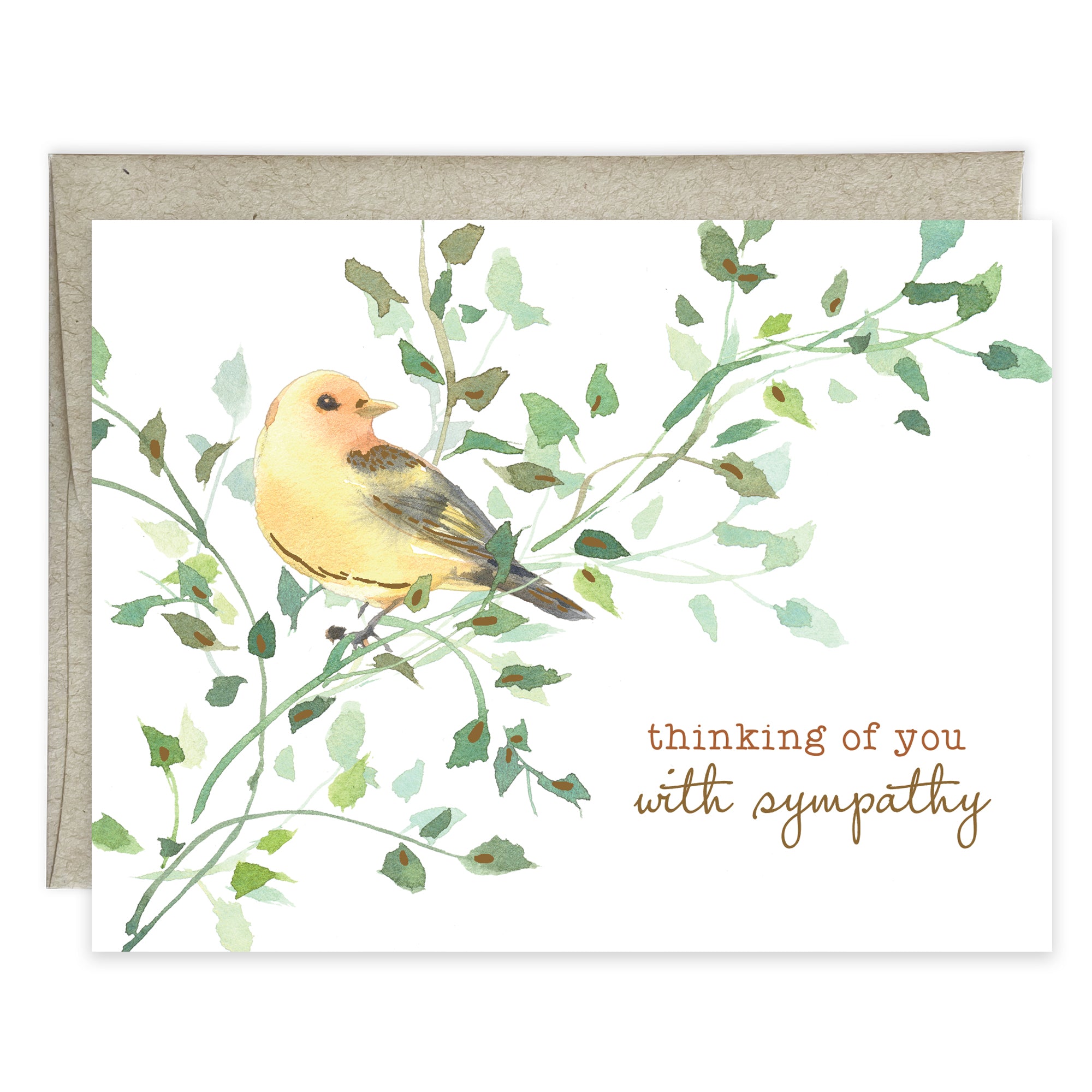 Sympathy card  - Gold Finch