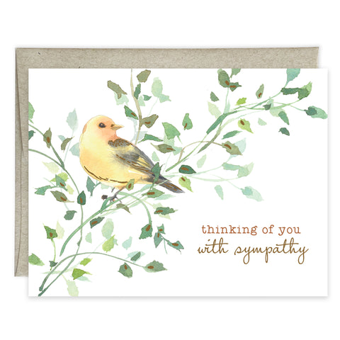 Sympathy card  - Gold Finch