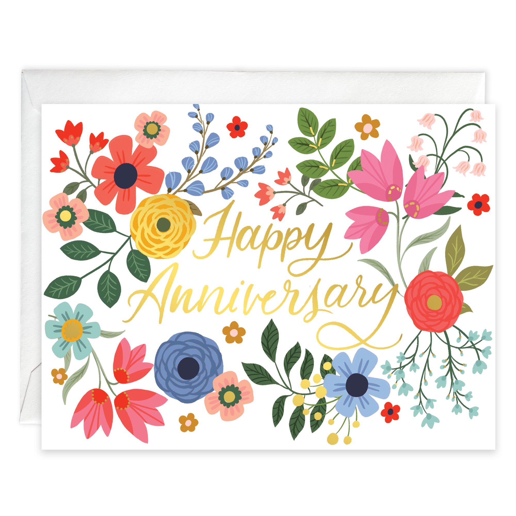 Anniversary card  - Summer Flowers
