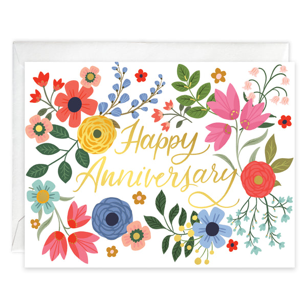 Anniversary card  - Summer Flowers