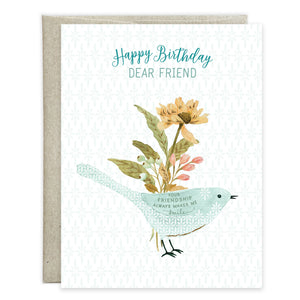 Friend Birthday card  - Friend Birthday Bird