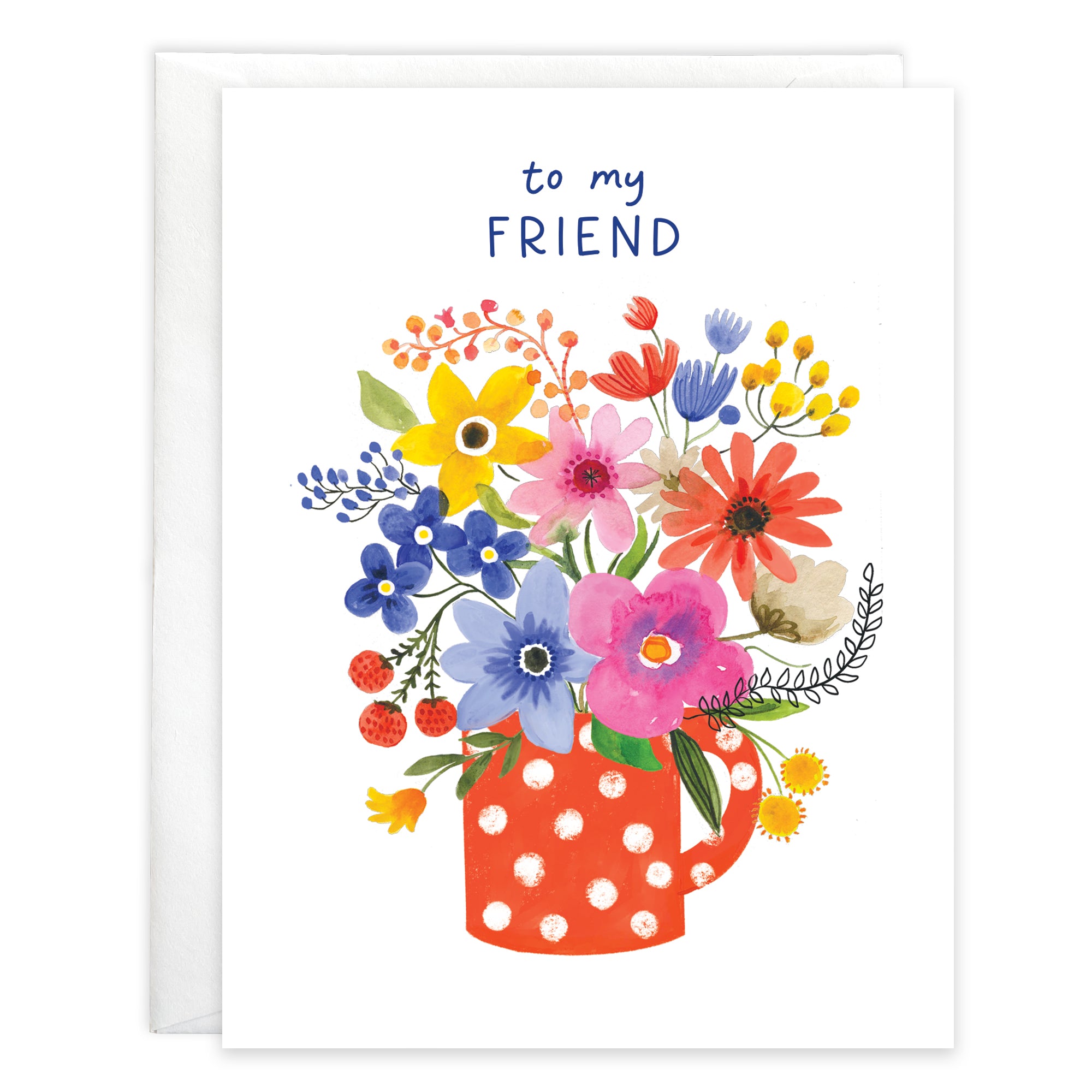 Friend Birthday card  - Polka Dot Flower Mug