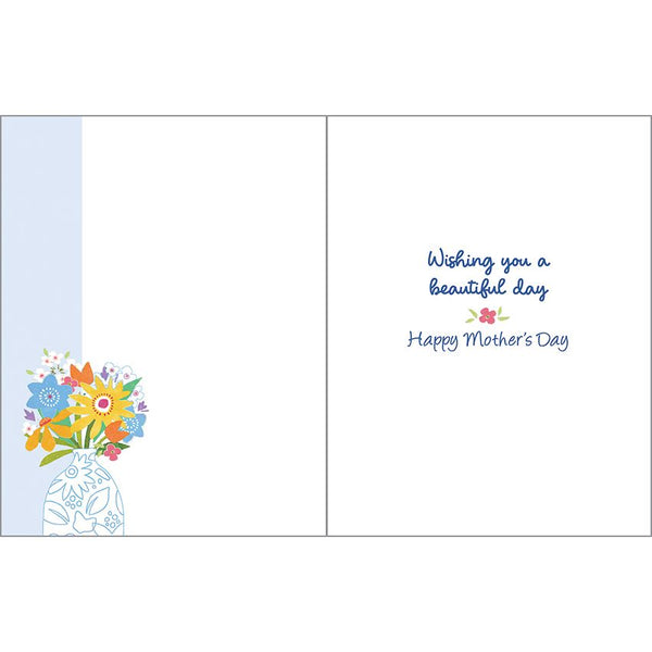 Mother's Day card - Vase on Blue