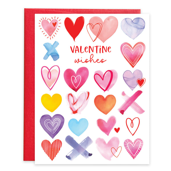 Valentine card - Colorful XO