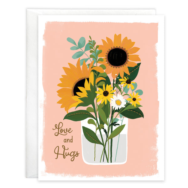 Thinking of You card  - Sunflower Vase