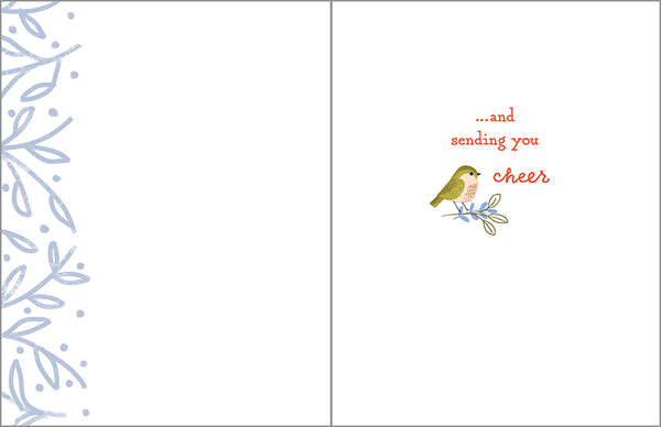 Thinking of You card  - Bird on Tea Cup