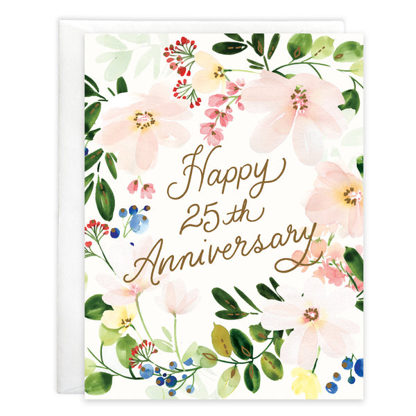 Anniversary card  (25th) - Anniversary Garden