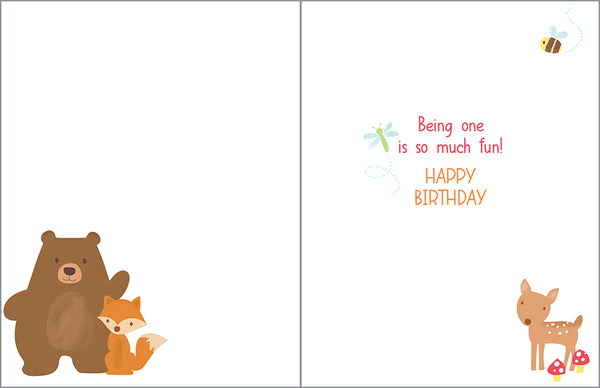 Birthday card  - First Birthday Forest