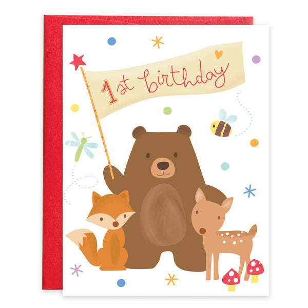 Birthday card  - First Birthday Forest