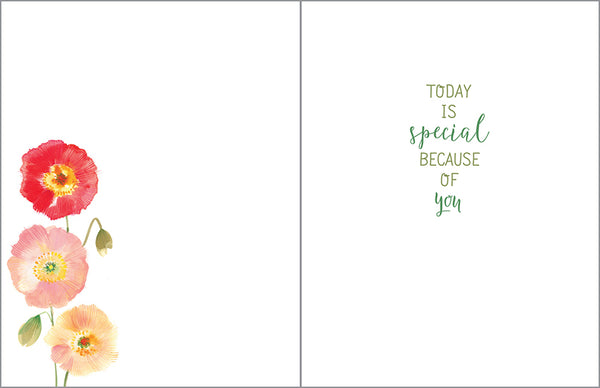 Birthday card  - Simple Poppies