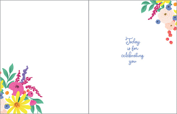 Birthday card  - Mom Bright Flowers