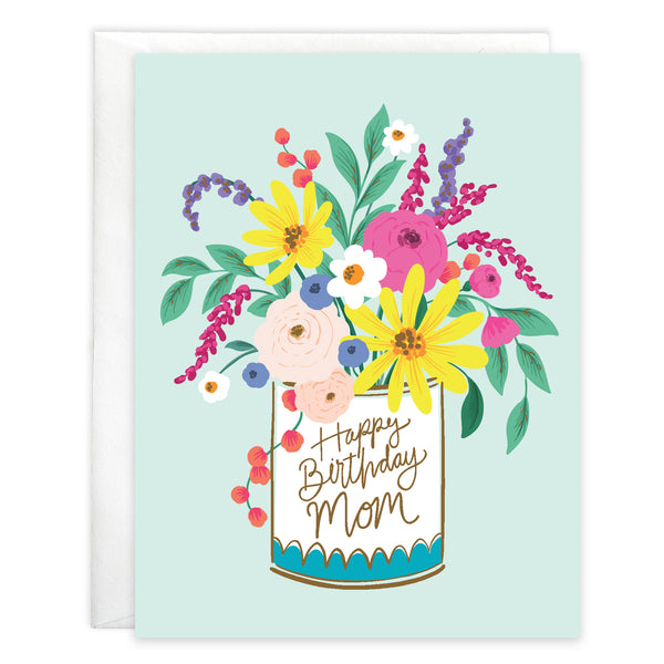 Birthday card  - Mom Bright Flowers