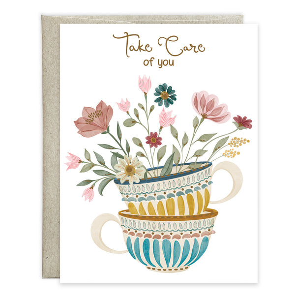 Get Well card  - Tea Cup Stack