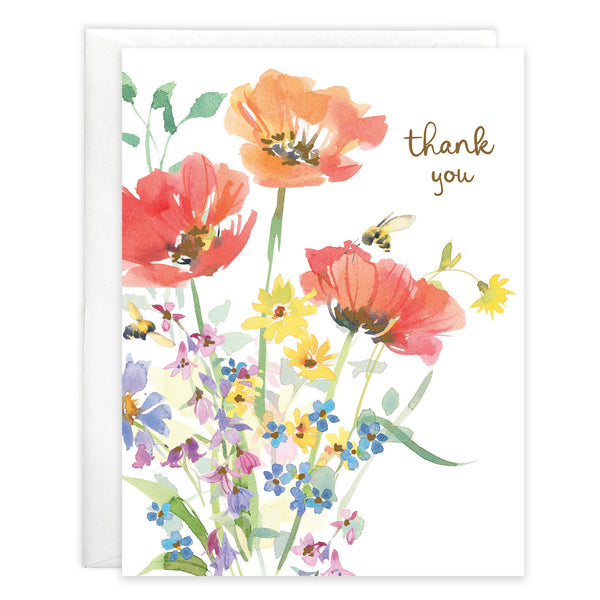 Thank You card  - Poppy Meadow