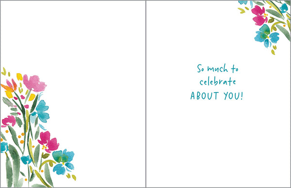 Birthday card  - Flower Corners