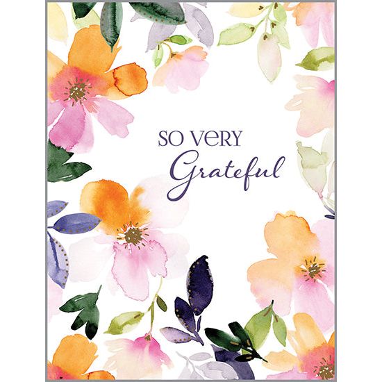 {with scripture} Thank you card - Magenta & Orange Flowers