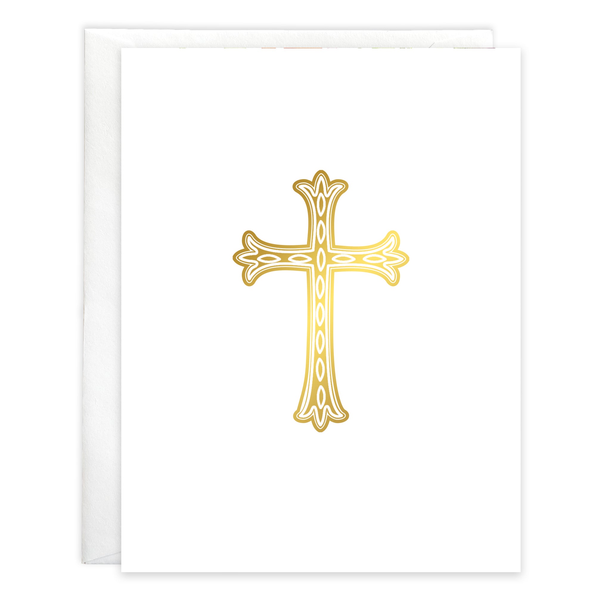 {with scripture} Religious card - Gold Cross