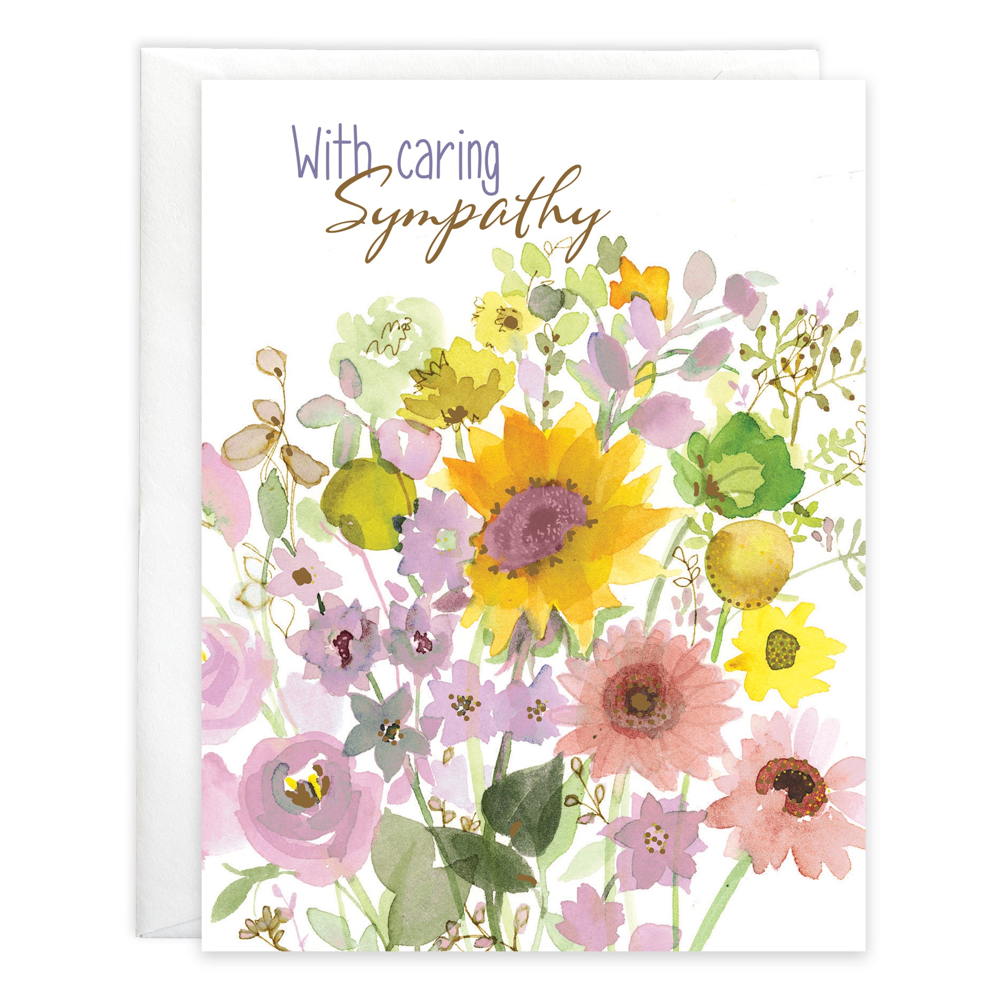 {with scripture} Sympathy Card - Lavender and Yellow Flowers