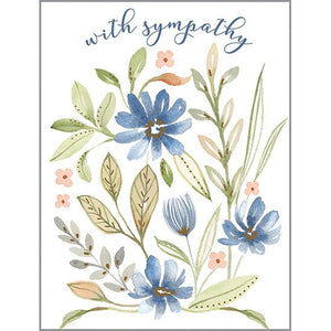 {with scripture} Sympathy Card - Simple Blue Flowers, Gina B Designs