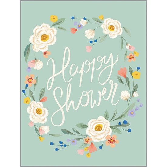 {with scripture} Wedding Card - Shower Flower Border, Gina B Designs