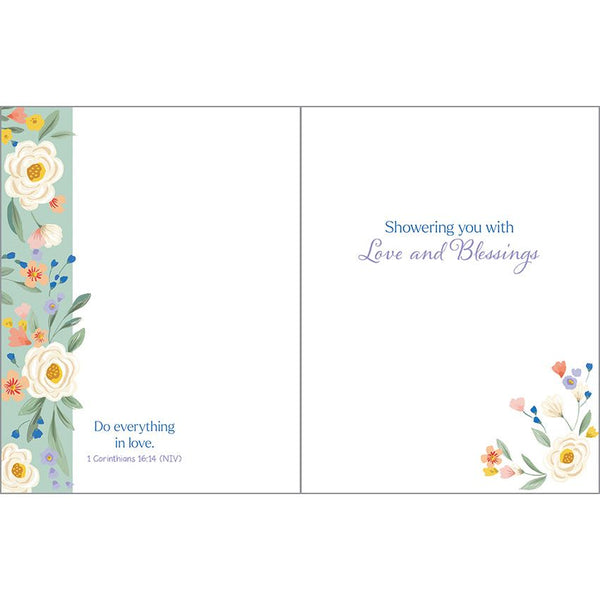 {with scripture} Wedding Card - Shower Flower Border, Gina B Designs