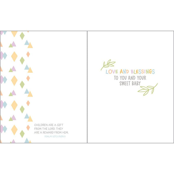 {with scripture} Baby Card - Baby Shower Giraffes, Gina B Designs
