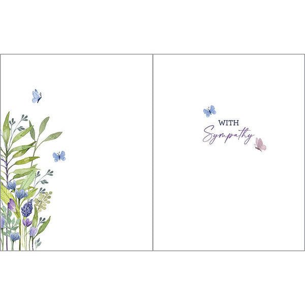 {with scripture} Sympathy Card - Purple Stems/Butterflies, Gina B Designs