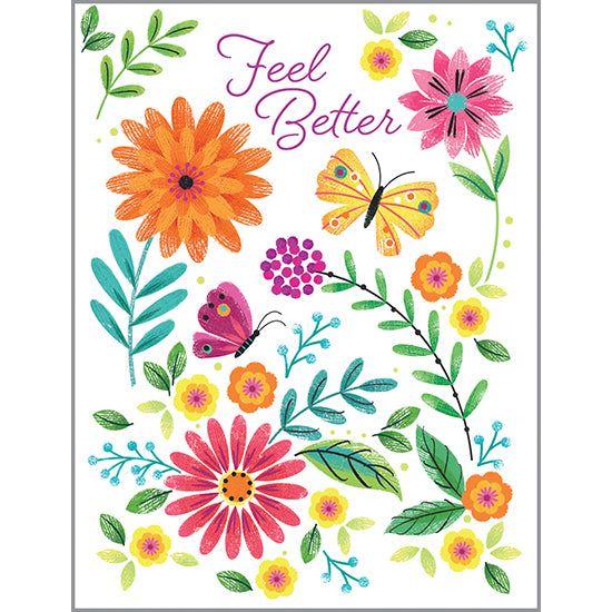 {with scripture} Get Well Card - Butterfly & Stems, Gina B Designs