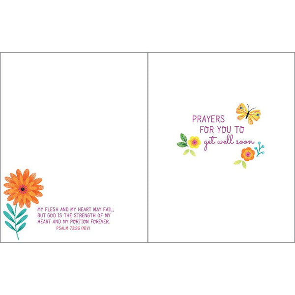 {with scripture} Get Well Card - Butterfly & Stems, Gina B Designs