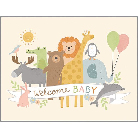 {with scripture} Baby Card - Animal Hello, Gina B Designs