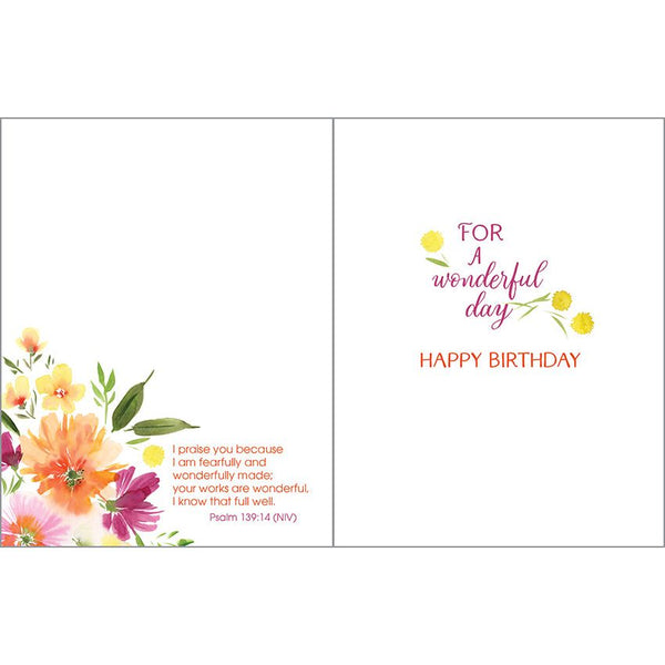 {with scripture} Birthday Card - Joyful Flowers, Gina B Designs