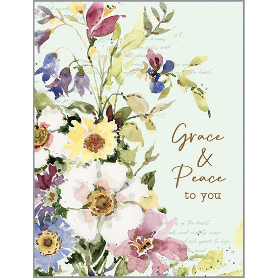 {with scripture} Sympathy Card - Yellow/Purple Flowers, Gina B Designs