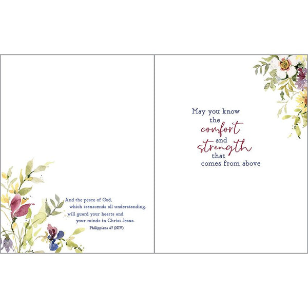 {with scripture} Sympathy Card - Yellow/Purple Flowers, Gina B Designs