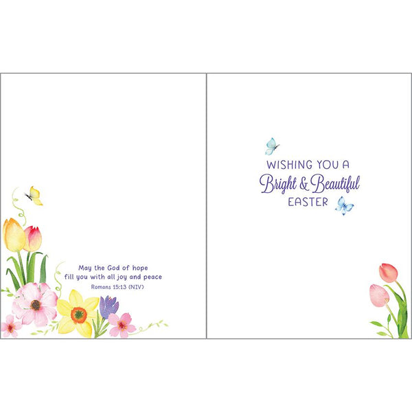 {with scripture} Easter card - Spring Flower Wreath