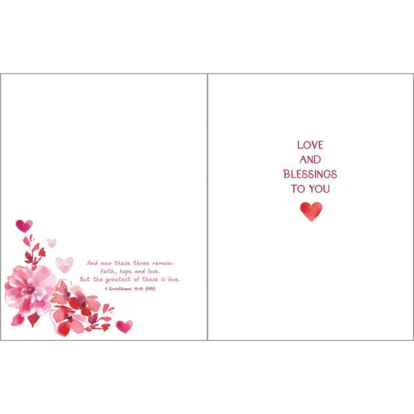 {with scripture} Valentine card - Heart & Flowers