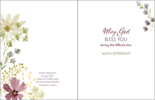 {with scripture} Sympathy Card - Subtle Purple Flowers