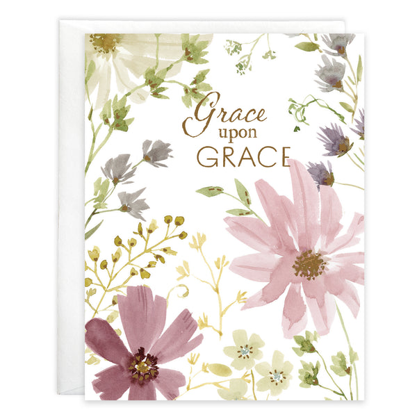 {with scripture} Sympathy Card - Subtle Purple Flowers